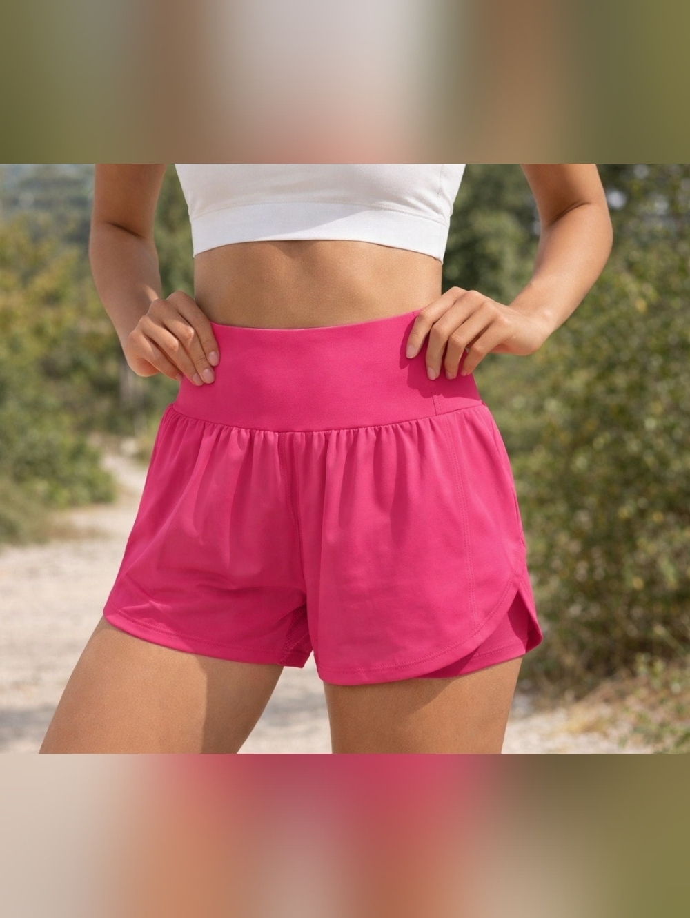 The Gym People Pink Athletic Shorts Women’s Medium High Waisted Running Workout